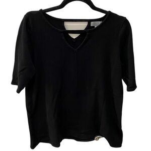 Joseph A Women’s Black Cut-out V-neck Sweater Large